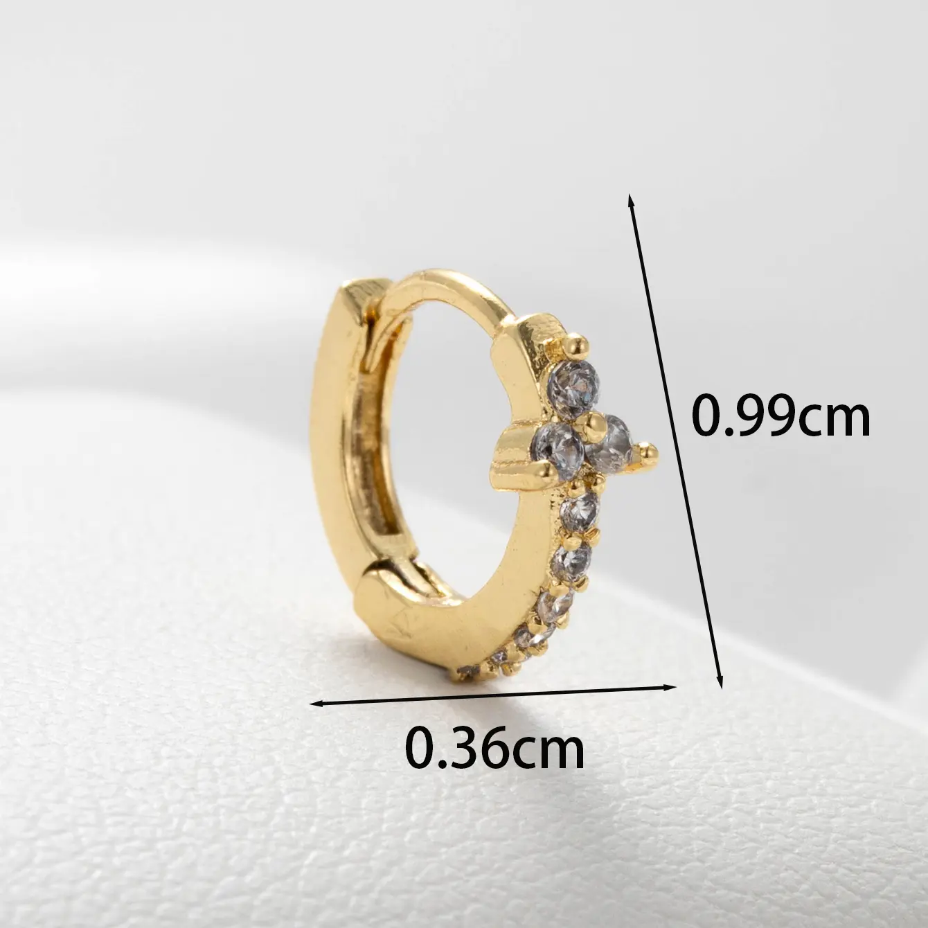 1 Piece Simple Series Classic Geometric Copper 18K Gold Plated Zircon Women's Hoop Earrings h5 